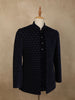 Dark Blue Geometric Beads Embroidered Design Velvet Men's Sherwani Suit