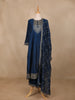 Dark Blue Solid Design Georgette Salwar Suit