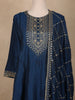 Dark Blue Solid Design Georgette Salwar Suit