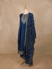 Dark Blue Solid Design Georgette Salwar Suit