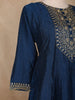 Dark Blue Solid Design Georgette Salwar Suit