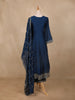 Dark Blue Solid Design Georgette Salwar Suit