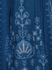 Dark Blue Floral Printed Cotton Kurti Top - Diadem