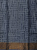 Dark Blue Floral Vine Woven Design Pure Tussar Saree with Zari Border