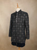 Dark Blue Geometric Thread Embroidered Design Velvet Indo-Western Sherwani Set