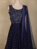 Dark Blue Sequins and Beads Embroidered Design Net Lehenga With Net Dupatta