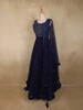 Dark Blue Sequins and Beads Embroidered Design Net Lehenga With Net Dupatta