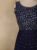 Dark Blue Sequins and Beads Embroidered Design Net Lehenga With Net Dupatta