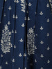 Dark Blue Traditional Floral and Mirror Embroidered Design Cotton Palazzo Suit with Matching Dupatta