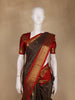Dark Brown Butta Woven Design Pure Kanchipuram Silk Saree