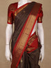 Dark Brown Butta Woven Design Pure Kanchipuram Silk Saree