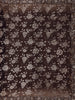 Dark Brown Floral Sequins Embroidered Georgette Saree - Diadem