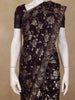 Dark Brown Floral Sequins Embroidered Georgette Saree - Diadem