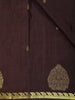 Dark Brown Gold Butta Woven Kanchipuram Silk Saree