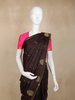 Dark Brown Gold Butta Woven Kanchipuram Silk Saree