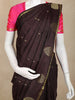 Dark Brown Gold Butta Woven Kanchipuram Silk Saree