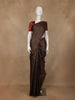 Dark Brown Solid Design Pure Tussar Silk Saree