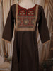Dark Chocolate Brown Ajrakh Printed Design Pure Cotton Anarkali Salwar Suit with Contrast Dupatta