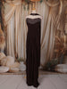 Dark Chocolate Brown Beads Embroidered Design Satin Party Wear Lehenga with Choker Dupatta
