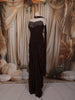 Dark Chocolate Brown Beads Embroidered Design Satin Party Wear Lehenga with Choker Dupatta