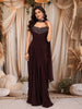 Dark Chocolate Brown Beads Embroidered Design Satin Party Wear Lehenga with Choker Dupatta