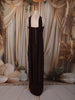 Dark Chocolate Brown Beads Embroidered Design Satin Party Wear Lehenga with Choker Dupatta