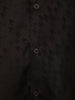 Dark Coffee Brown Abstract Woven Design Pure Cotton Party Wear Full Sleeve Men Shirt