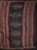 Dark Coffee Brown Ajrakh Printed Design Crepe Saree