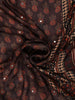 Dark Coffee Brown Ajrakh Printed Design Crepe Saree