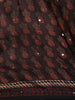 Dark Coffee Brown Ajrakh Printed Design Crepe Saree