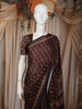 Dark Coffee Brown Ajrakh Printed Design Crepe Saree