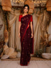 Dark Coffee Brown Butta Woven Design Pure Banarasi Silk Saree with Contrast Zari Border