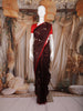 Dark Coffee Brown Butta Woven Design Pure Banarasi Silk Saree with Contrast Zari Border