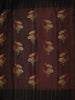 Dark Coffee Brown Floral Printed Design Pure Tussar Silk Fancy Saree with Contrast Border