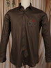 Dark Coffee Brown Floral Stone Embellished Design Pure Cotton Fancy Wear Full Sleeve Men Shirt