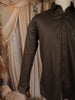 Dark Coffee Brown Floral Stone Embellished Design Pure Cotton Fancy Wear Full Sleeve Men Shirt
