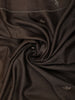 Dark Coffee Brown Floral Zari Embroidered Design Pure Tussar Saree with Scalloped Border