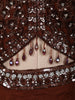 Dark Coffee Brown Heavy Sequins and Beads Embroidered Chiffon Indo Western Gown with Matching Dupatta