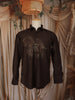 Dark Coffee Brown Horse Motif Stone Embellished Design Pure Cotton Party Wear Full Sleeve Men Sahirt