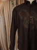 Dark Coffee Brown Horse Motif Stone Embellished Design Pure Cotton Party Wear Full Sleeve Men Sahirt