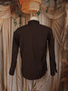 Dark Coffee Brown Horse Motif Stone Embellished Design Pure Cotton Party Wear Full Sleeve Men Sahirt