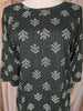 Dark Green Abstract Printed Design Cotton Kurti