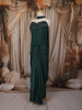 Dark Green Beads Embroidered Design Satin Party Wear Lehenga with Choker Dupatta