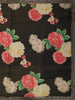 Dark Green Bold Floral Printed Design Chiffon Fancy Saree with Designer Border
