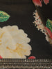 Dark Green Bold Floral Printed Design Chiffon Fancy Saree with Designer Border