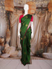 Dark Green Butta Woven Design Pure Kanchipuram Silk Saree with Contrast Border