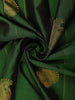 Dark Green Butta Woven Design Pure Kanchipuram Silk Saree with Contrast Border