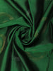 Dark Green Butta Zari Woven Design Kanchipuram Silk Saree with Contrast Border