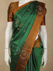 Dark Green Butta Zari Woven Design Kanchipuram Silk Saree with Contrast Border