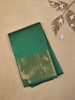 Dark Green Checked Woven Design Soft Silk Fancy Saree